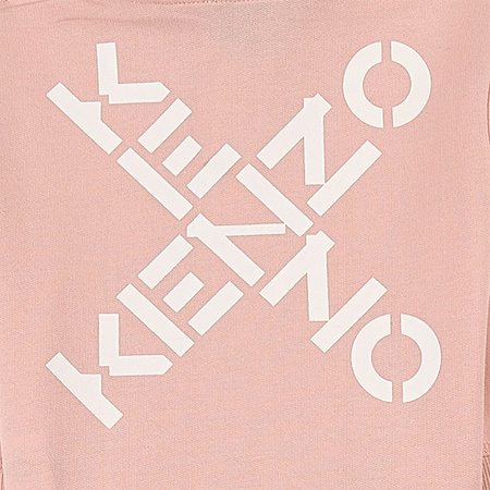 KENZO Kids Bluza dziewczęca z kapturem jasno-różowa logo