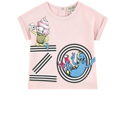 KENZO Kids T-shirt niemowlęcy dla dziewczynki jasno-różowy