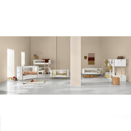  OLIVER FURNITURE Wood Łóżko dziecięce WOOD MINI junior biały/dąb 70x160 cm