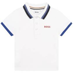 BOSS KIDS Polo dziecięce dla chłopca z krótkim rękawem białe