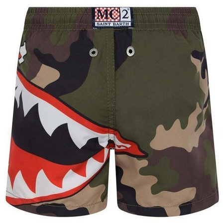 MC2 Saint Barth Kąpielówki chłopięce ARMY SHARK CAMO