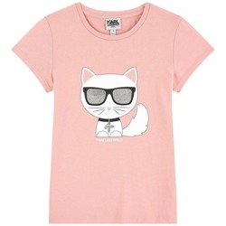 KARL LAGERFELD KIDS T-shirt z krótkim rękawem różowy