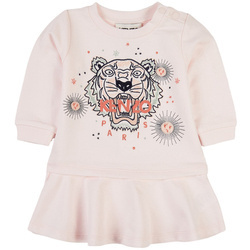 KENZO Kids Sukienka dziecięca z długim rękawem różowa Tiger