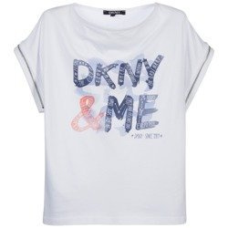 DKNY T-shirt dziewczecy z krótkim rękawem biały