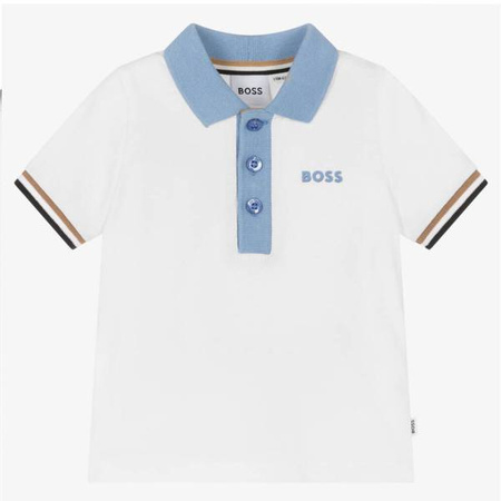 BOSS KIDS Polo chłopięce z krótkim rękawem białe