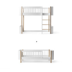 OLIVER FURNITURE Zestaw do przekształcenia łóżka Mini + Low Loft Bed do łóżka Mini+ Junior Bed white/oak