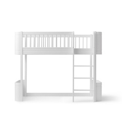 OLIVER FURNITURE Łóżko piętrowe Wood Mini + Low loft white 70x160 cm