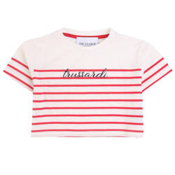 TRUSSARDI T-shirt dziecięcy dla dziewczynki w czerwone paski