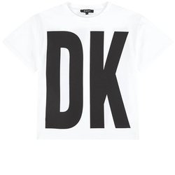 DKNY T-shirt dziecięcy biały z nadrukiem logo