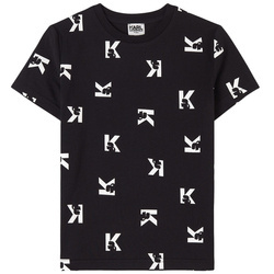 KARL LAGERFELD KIDS T-shirt chłopięcy z krótkim rękawem czarny