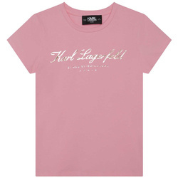 KARL LAGERFELD KIDS T-shirt z krótkim rękawem różowy 