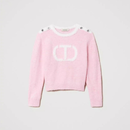 TWINSET Sweter dziewczęcy różowy