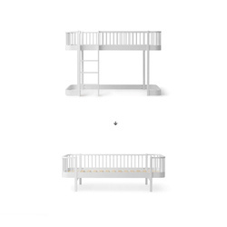 OLIVER FURNITURE Zestaw do przekształcenia łóżka ORIGINAL LOW LOFT BED H=138CM do łóżka ORIGINAL DAY BED, WHITE