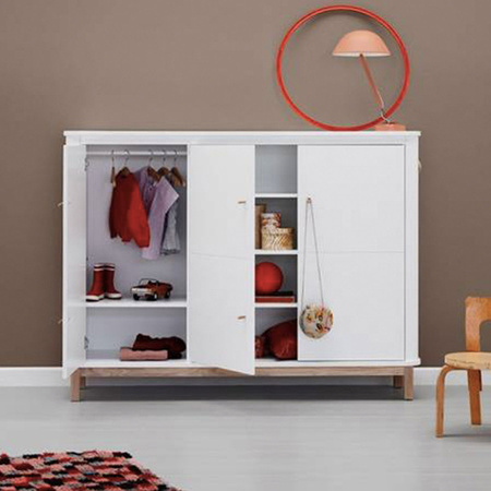 OLIVER FURNITURE Komoda dziecięca 3-drzwiowa Wood biały/dąb