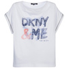 DKNY T-shirt dziewczecy z krótkim rękawem biały