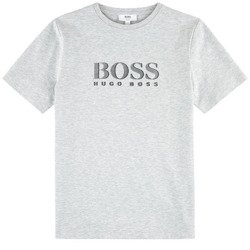 BOSS Kids T-shirt chłopięcy z krótkim rękawem z logo szary