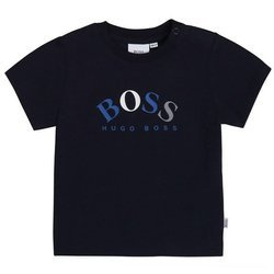 BOSS Kids T-shirt niemowlęcy dla chłopca z krótkim rękawem granatowy