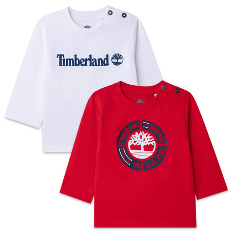 TIMBERLAND Komplet dwóch t-shirtów dziecięcych z długim rękawem z logo