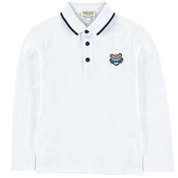 KENZO Kids Polo chłopięce z długim rękawem białe