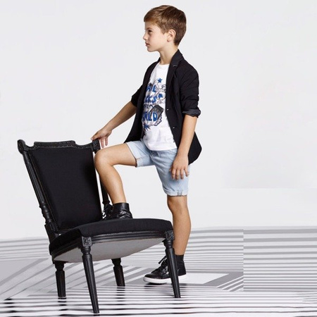 KARL LAGERFELD KIDS Spodenki chłopięce jeansowe 