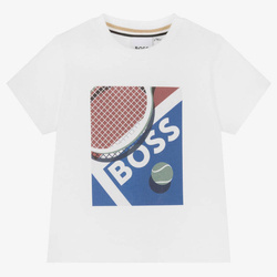 BOSS KIDS T-shirt dziecięcy dla chłopca z krótkim rękawem biały