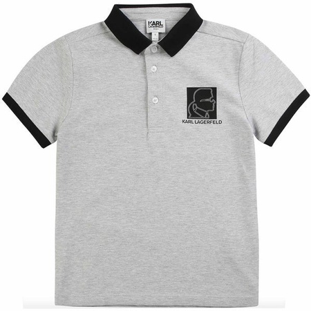 KARL LAGERFELD KIDS Polo chłopięce z krótkim rękawem szare