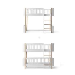 OLIVER FURNITURE Zestaw do przekształcenia łóżka Mini + Low Loft Bed do łóżka Mini+ Low Bunk Bed white/oak