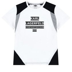 KARL LAGERFELD Kids Karl T-shirt chłopięcy z krótkim rękawem z nadrukiem