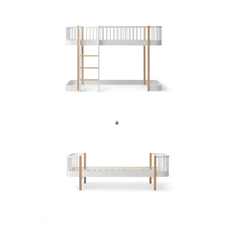  OLIVER FURNITURE Zestaw do przekształcenia łóżka ORIGINAL LOW LOFT BED H=138CM do ORIGINAL BED, WHITE/OAK