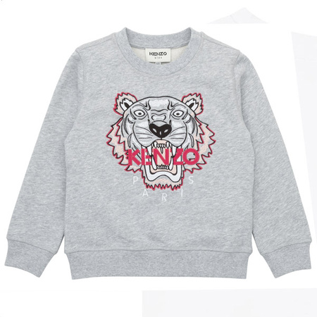 KENZO Kids Bluza chłopięca z długim rękawem Tiger szara