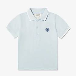 KENZO Kids Polo dziecięce dla chłopca z krótkim rękawem błękitne