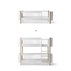 OLIVER FURNITURE Zestaw do przekształcenia łóżka Mini + łóżka piętrowego Mini+ Low Bunk Bed, white/oak