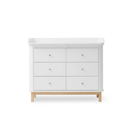 OLIVER FURNITURE WOOD Komoda dziecięca z trzema szufladami i przewijakiem, white/oak