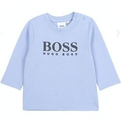 BOSS Kids T-shirt niemowlęcy dla chłopca z długim rękawem błękitny