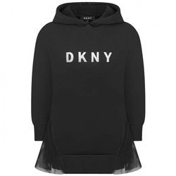 DKNY Sukienka dziewczęca z kapturem czarna