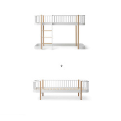 OLIVER FURNITURE Zestaw do przekształcenia łóżka ORIGINAL LOW LOFT BED H=138CM do ORIGINAL DAY BED, WHITE/OAK W97 X L207 X H69