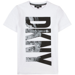 DKNY T-shirt chłopięcy z nadrukiem biały z logo