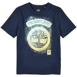 TIMBERLAND T-shirt dla chłopca granatowy z błękitnym logo