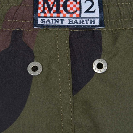 MC2 Saint Barth Kąpielówki chłopięce ARMY SHARK CAMO