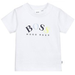 BOSS Kids T-shirt niemowlęcy dla chłopca z krótkim rękawem biały