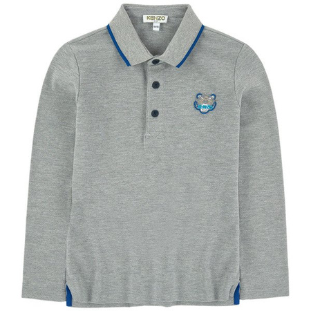 KENZO Kids Polo chłopięce z długim rękawem szare