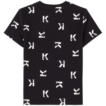 KARL LAGERFELD KIDS T-shirt chłopięcy z krótkim rękawem czarny