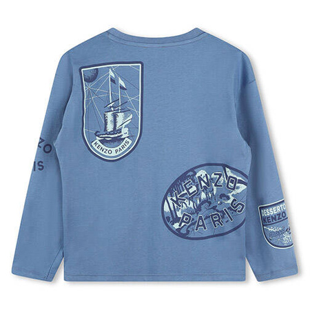 KENZO Kids T-shirt chłopięcy z długim rękawem z nadrukiem