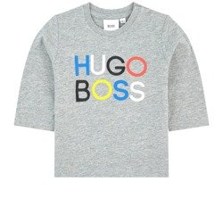 BOSS Kids T-shirt niemowlęcy z długim rękawem szary