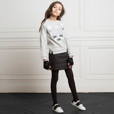 KARL LAGERFELD KIDS Spódnica dziewczęca pikowana czarna