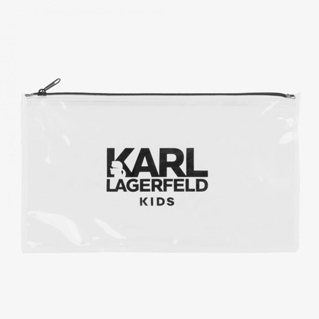 KARL LAGERFELD Kids MINI MI Kostium kąpielowy jednoczęściowy dla dziewczynki czarno-biały