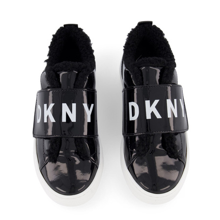 DKNY sneakersy dziecięce ocieplane futerkiem czarne