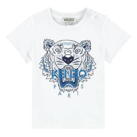 KENZO Kids T-shirt niemowlęcy z krótkim rękawem biały Tiger