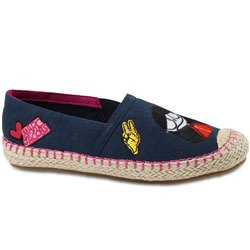 THE MARC JACOBS Espadryle dziewczęce granatowe z kolorowym nadrukiem Miss Marc