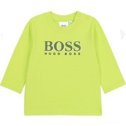 BOSS Kids T-shirt niemowlęcy dla chłopca z długim rękawem jasno-zielony